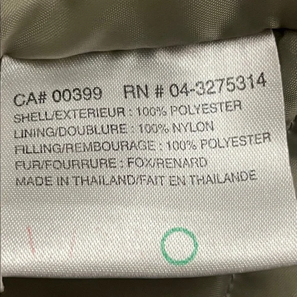 Nuage Long Parka Coat Fox Sage Sz 10 - Picture 9 of 9